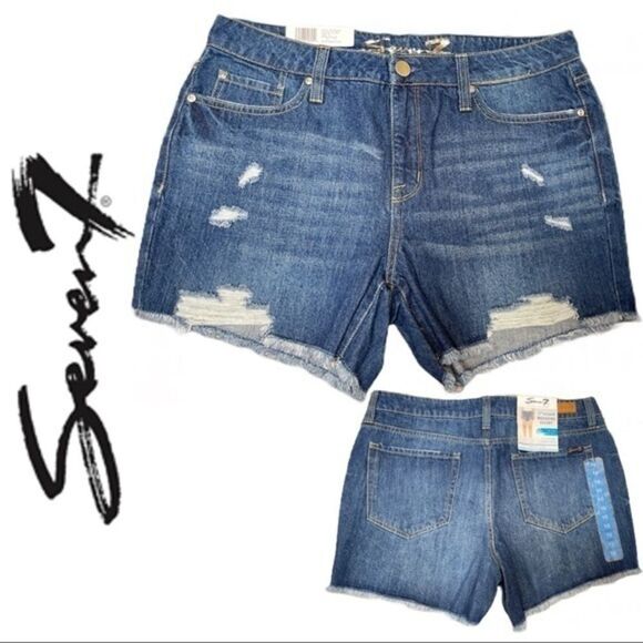 Seven7 Weekend‎ Distressed Jean Shorts - 5” Inseam - Picture 1 of 1